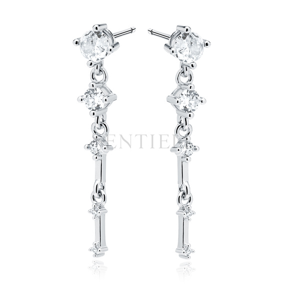 Silver (925) earrings with white zirconias