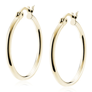 Silver (925) gold-plated earrings hoops - highly polished