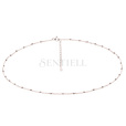 Silver rose gold-plated necklace (925) diamond cut anchor with balls