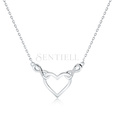 Silver (925) necklace - heart and infinities with white zirconias