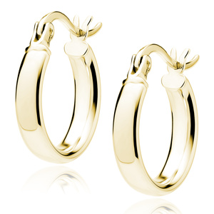 Silver (925) gold-plated earrings hoops - highly polished