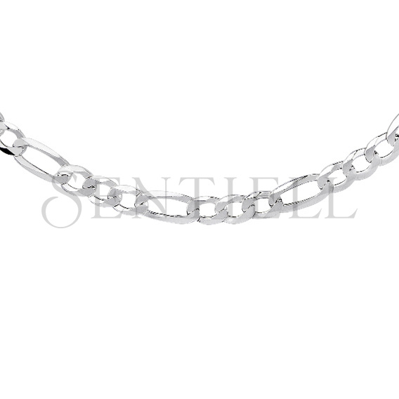 Silver (925) diamond-cut chain - figaro extra flat Ø 150 rhodium-plated