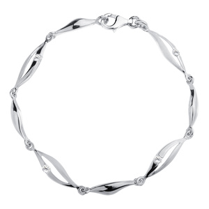 Silver (925) bracelet white zirconia
