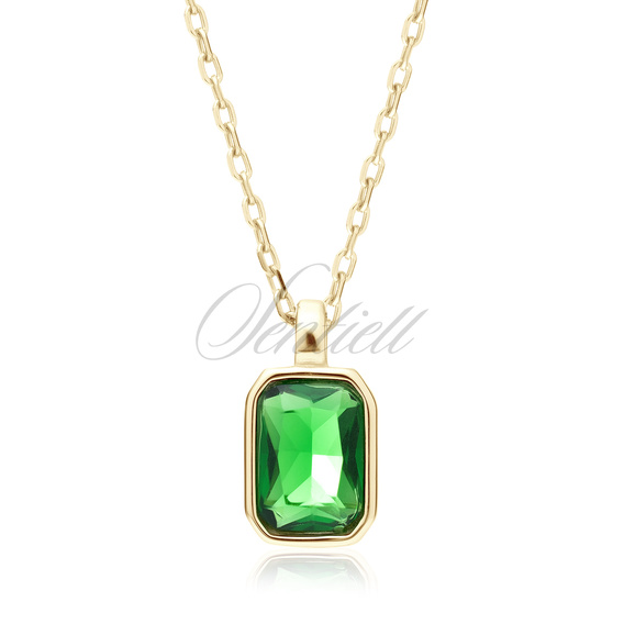 Silver (925) gold-plated necklace with emerald zirconia