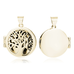 Silver (925) polished pendant - round locket