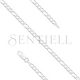 Silver (925) diamond-cut chain - figaro extra flat Ø 080