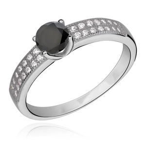 Silver (925) ring with black zirconia