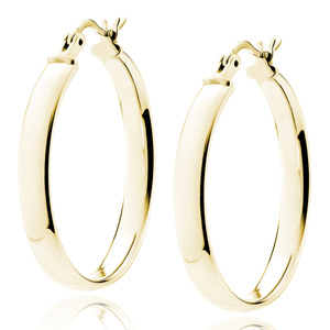 Silver (925) gold-plated earrings hoops - highly polished