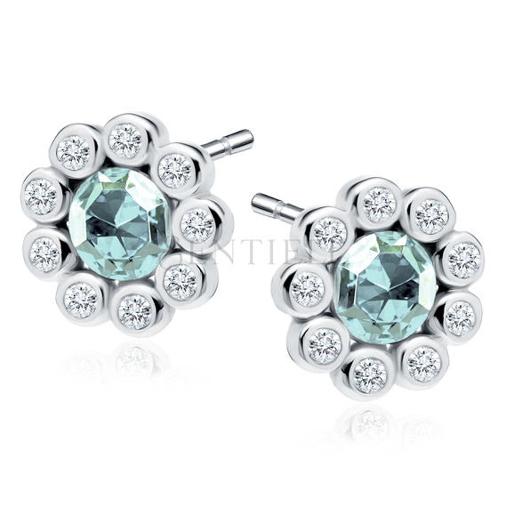 Silver (925) earrings with aquamarine zirconia