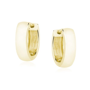 Silver (925) gold-plated earrings hoops - highly polished