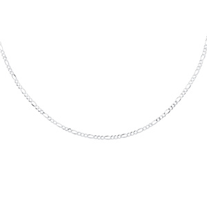 Silver (925) diamond-cut chain - figaro extra flat Ø 050, rhodium-plated