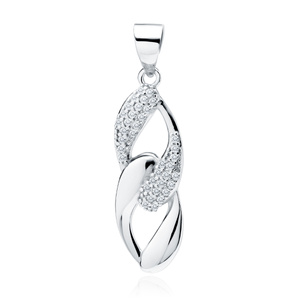 Silver (925) pendant with white zirconias