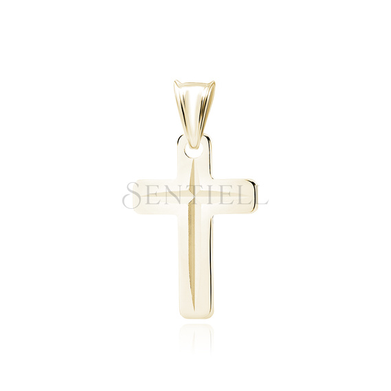 Silver (925) diamond cut gold-plated pendant cross