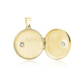 Silver (925) polished gold-plated pendant - seashell locket