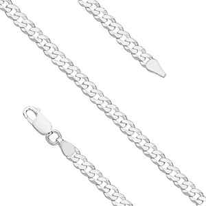 Silver (925) diamond-cut bracelet - curb extra flat Ø 120