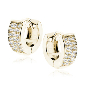 Silver (925) gold-plated earrings hoop with zirconia