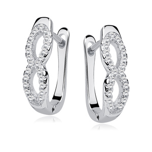 Silver (925) earrings white zirconia - Infinity