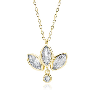 Silver (925) gold-plated necklace with white zirconias