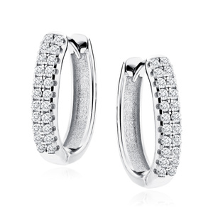Silver (925) earrings hoop with zirconias