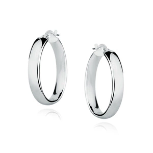 Silver (925) earrings hoops - highly polished