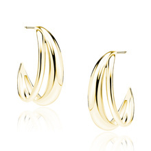 Silver (925) gold-plated double earrings - circles