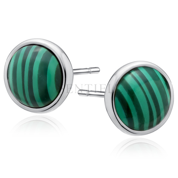 Silver (925) earings with malachite