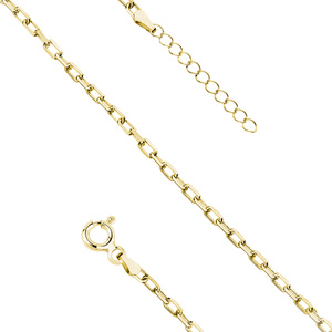 Silver (925) gold-plated bracelet diamond cut anchor