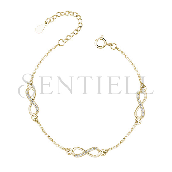 Silver (925) bracelet Infinity with zirconia