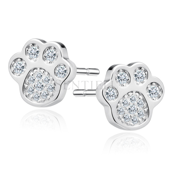 Silver (925) earrings - dog / cat paw