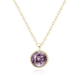 Silver (925) gold-pated necklace with amethyst zirconia