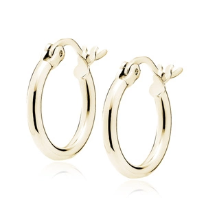 Silver (925) gold-plated earrings hoops - highly polished
