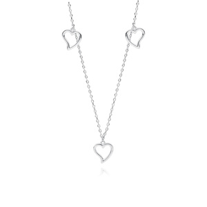 Silver (925) necklace hearts