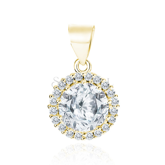 Silver (925) gold-plated pendant with white zirconias