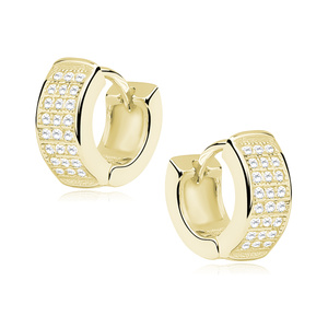 Silver (925) gold-plated earrings hoop with zirconia