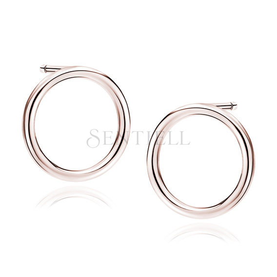 Silver (925) rose gold-plated earrings - circles