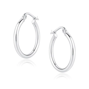 Silver (925) earrings hoops - highly polished