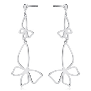 Silver (925) earrings - butterflies