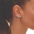 Silver (925) cuff earrings with zirconia