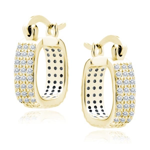 Silver (925) gold-plated earrings hoop with zirconia