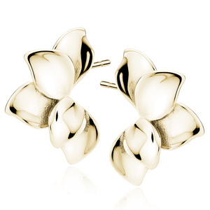 Silver (925) gold-plated earrings - leafs