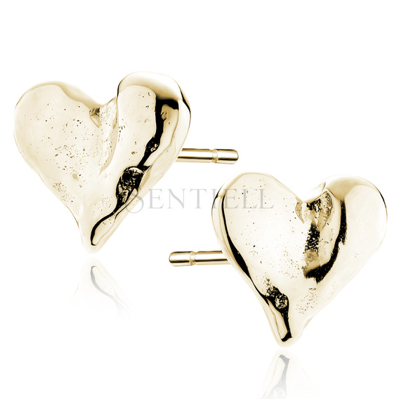 Silver (925) gold-plated earrings - heart