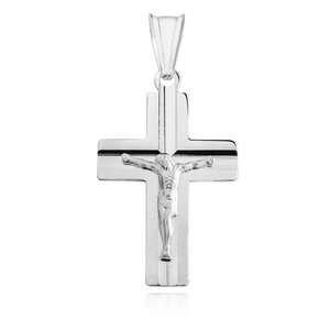 Silver (925) diamond cut pendant cross