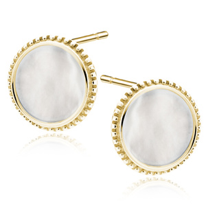 Silver (925) gold-plated earrings with Nacre