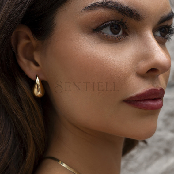 Silver (925) drop-shaped gold-plated earrings - 25mm