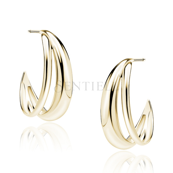 Silver (925) gold-plated double earrings - circles