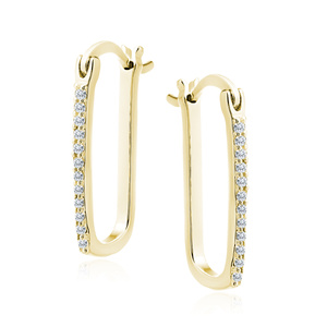 Silver (925) gold-plated earrings with white zirconias