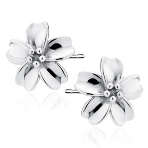 Silver (925) earrings flowers