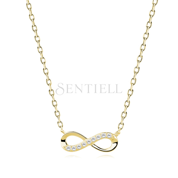 Silver (925) necklace Infinity with zirconia gold-plated
