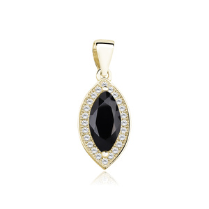 Silver (925) gold-plated pendant with black zirconia