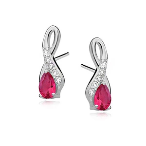 Silver (925) earrings with ruby zirconia